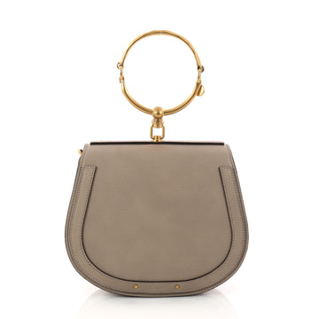 Chloe Nile Crossbody Bag Leather Medium Gray 3081101