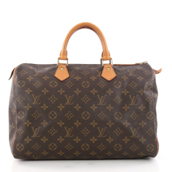 Louis Vuitton Speedy Handbag Monogram Canvas 35 Brown 3081805