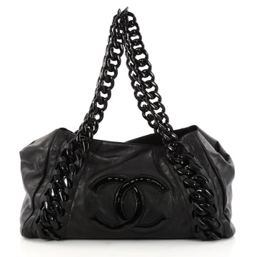 Chanel Resin Modern Chain Tote Calfskin East West Black 3082503