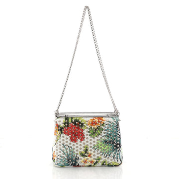 Christian Louboutin Triloubi Chain Bag Printed Leather White 3082901