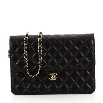 Chanel Vintage Clutch with Chain Quilted Leather Medium 3083102