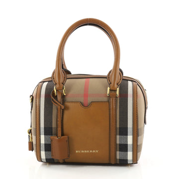 Burberry Alchester Convertible Satchel House Check and Leather Small Brown 3084201