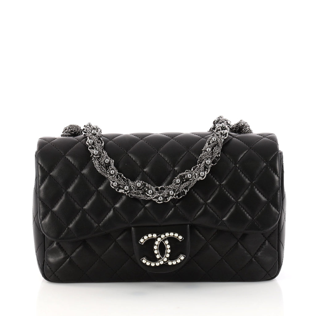 Chanel Black Lambskin Madison Chain Me Flap Bag Chanel
