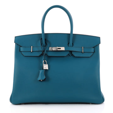 Hermes Birkin Handbag Blue Epsom with Palladium Hardware 3088501