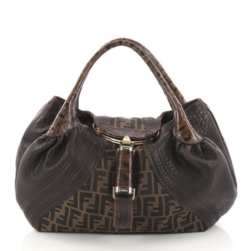 Fendi Tortoise Spy Bag Zucca Canvas and Leather Brown 3089702