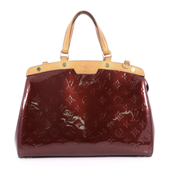 Louis Vuitton Brea Handbag Monogram Vernis MM Red 3090501