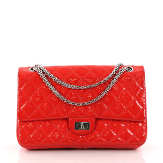 Chanel Reissue 2.55 Handbag Quilted Crinkled Patent 225 Red 3090502