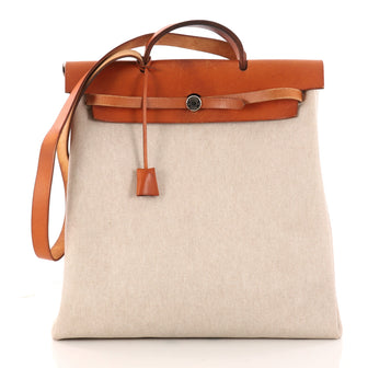 Hermes Herbag Toile and Leather MM Neutral 3090503