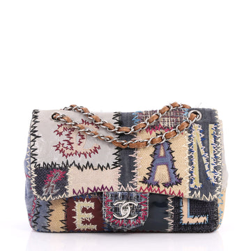 Chanel Flap Bag Multicolor Patchwork Jumbo Blue 3094803