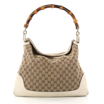 Gucci Diana Bamboo Shoulder Bag GG Canvas Medium Brown 3098903