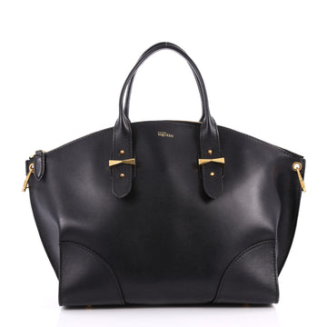 Alexander McQueen Legend Convertible Satchel Leather Medium Black 3099401