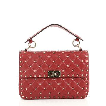 alentino Rockstud Spike Flap Bag Quilted Leather Medium 3101502