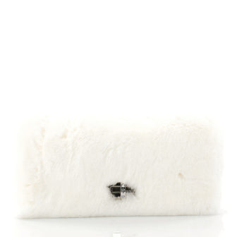 Miu Miu Crystal Clutch Fur Medium White 3102802