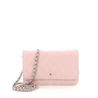 Chanel Diamond Stitch Wallet on Chain Quilted Lambskin Pink 3103706