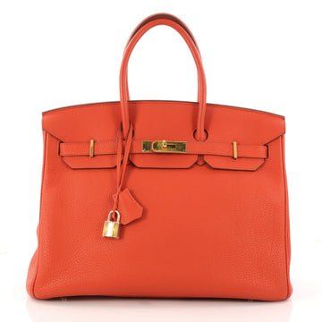 Birkin Handbag Feu Togo with Gold Hardware 35
