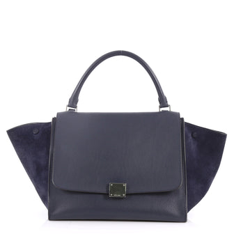 Celine Trapeze Handbag Leather Medium Blue 3105501