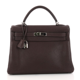Hermes Kelly Handbag Brown Togo with Palladium Hardware 3106701