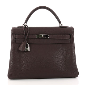 Hermes Kelly Handbag Brown Togo with Palladium Hardware 3106701
