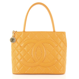 Chanel Medallion Tote Quilted Caviar Orange 3109002