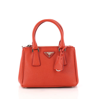 Prada Galleria Double Zip Tote Saffiano Leather Mini