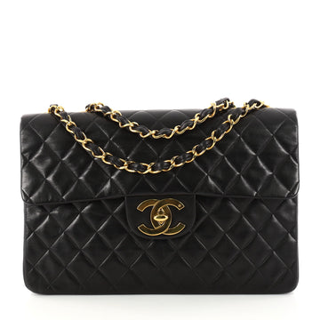 Chanel Vintage Classic Single Flap Bag Quilted Lambskin Maxi Black 3112001