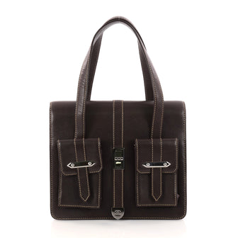 Chanel Vintage Mademoiselle Lock Pocket Flap Bag Caviar Small Brown 3112902
