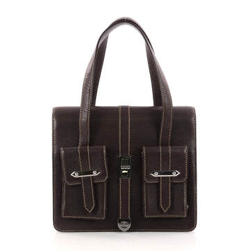 Chanel Vintage Mademoiselle Lock Pocket Flap Bag Caviar Small Brown 3112902