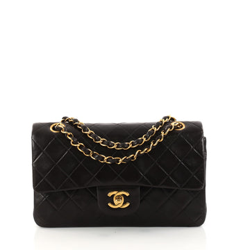Chanel Vintage Classic Double Flap Bag Quilted Lambskin Small Black 3113002