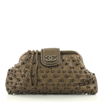 Chanel Knot Chain Frame Clutch Lambskin Large Gold 3113302