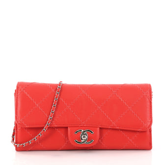 Chanel Ultimate Stitch Wallet on Chain Quilted Lambskin East West Red 3113603