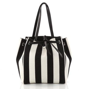 Celine Phantom Tie Cabas Tote Canvas Small Black 3113802