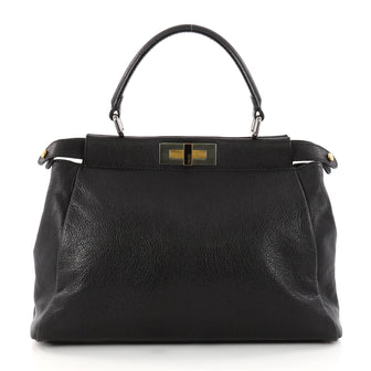  Fendi Peekaboo Handbag Leather Regular Black 3114402