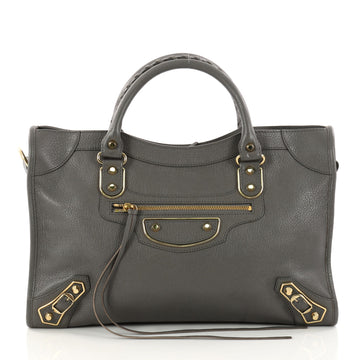 Balenciaga City Classic Studs Metallic Edge Handbag Leather Medium 3116001