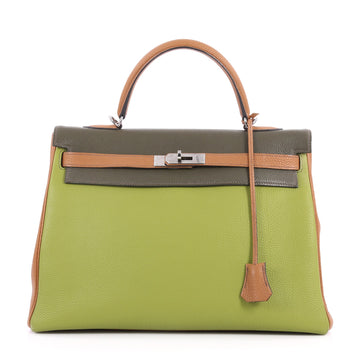 Hermes Kelly Handbag Tricolor Togo with Ruthenium 3116401