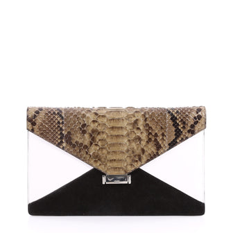 Celine Diamond Clutch Leather with Python and Suede 3116702