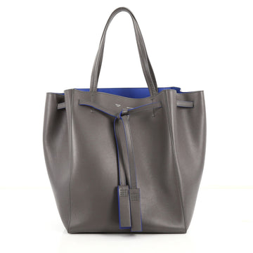 Celine Phantom Tie Cabas Tassel Tote Leather Small Gray 3118001