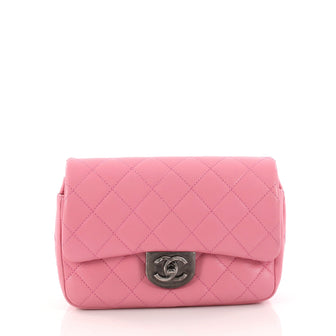 Chanel Double Carry Chain Waist Bag Quilted Goatskin Small Pink 3119501