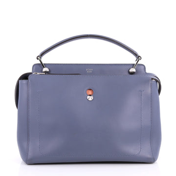 Fendi DotCom Convertible Satchel Leather Medium Blue 3126901