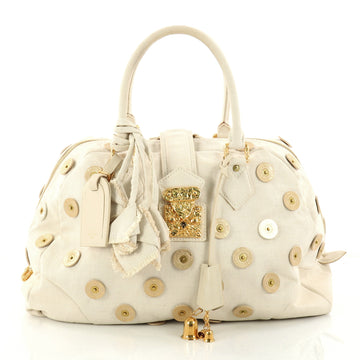 Louis Vuitton Polka Dot Panama Bowly Handbag Embellished 3129103