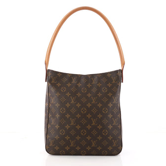 Louis Vuitton Looping Handbag Monogram Canvas GM Brown 3129503