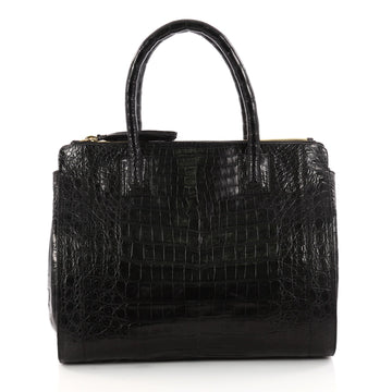 Nancy Gonzalez Double Zip Convertible Tote Crocodile Large Black 3131901
