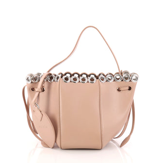 Alaia Eyelet Hobo Leather Small Pink 3134501