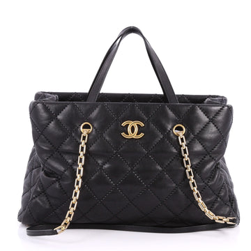 Chanel Retro Chain Zip Satchel Quilted Calfskin Large 3134901