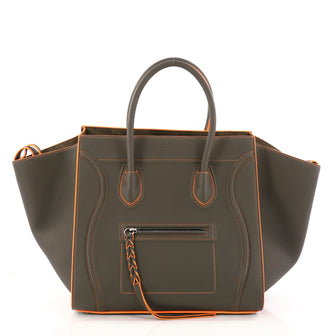 Celine Phantom Handbag Grainy Leather Medium Green 3136302