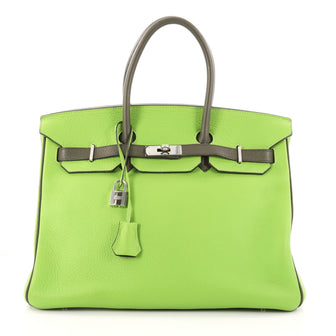 Hermes Birkin Handbag Bicolor Clemence with Palladium 3136401