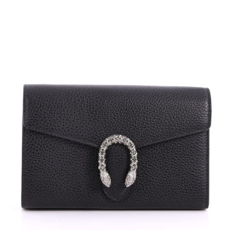 Gucci Dionysus Chain Wallet Leather with Embellished Detail Small Black 3136701