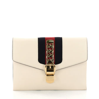 Gucci Sylvie Clutch Leather Small Neutral 3136702