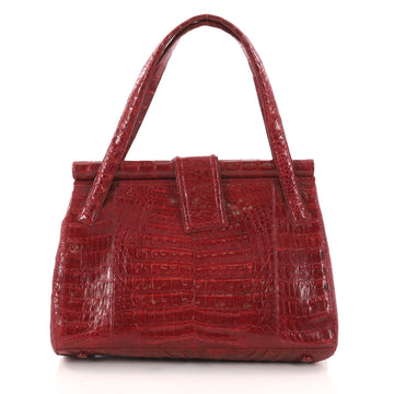 Nancy Gonzalez Bar Frame Shoulder Bag Crocodile Medium Red 3137301