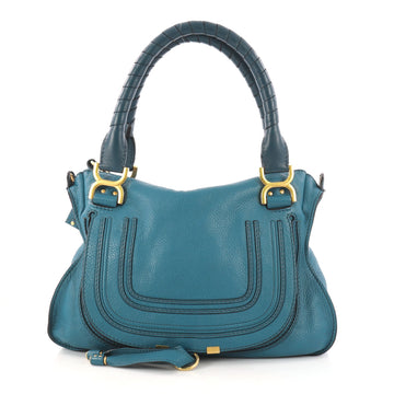 Chloe Marcie Satchel Leather Medium Blue 3138201
