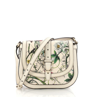 Gucci Nice Shoulder Bag Floral Printed Leather Small White 3138803